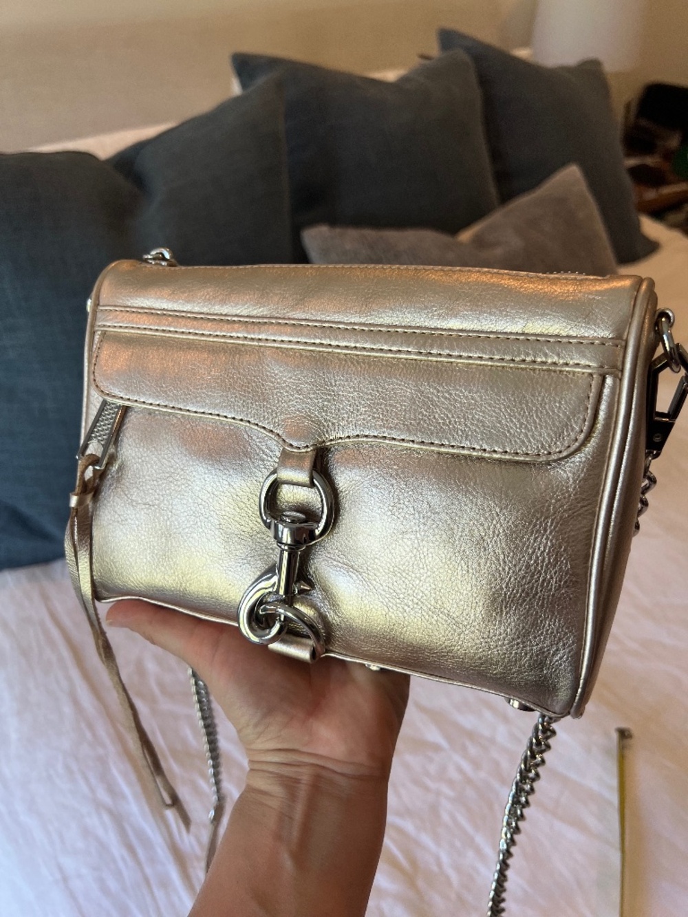 Rebecca Minkoff Mini Mac Crossbody Bag - Champagne (LIKE NEW)